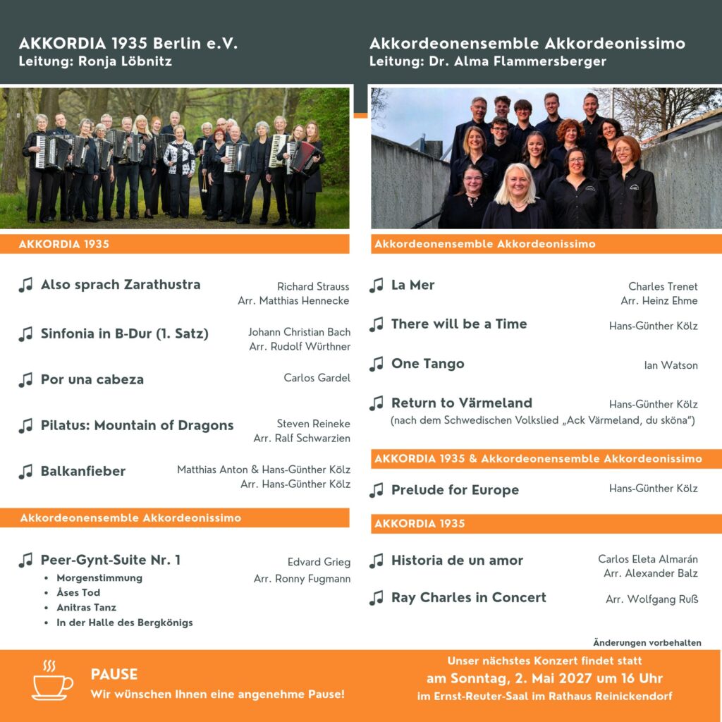 Konzertprogramm Herbst 2026